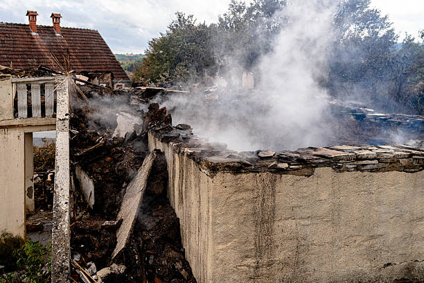 Professional Fire Damage Restoration technician working in Medford, WI